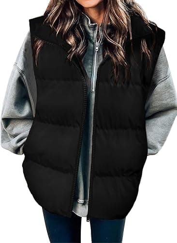 Zeagoo Puffer Vest Women Sleeveless Lightweight Quilted Jacket Stand Collar Zip Up Down with Pockets Winter Outerwear 2025 - Image 1