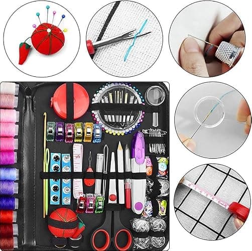 FNV Sewing kit, 229 pcs Sewing Accessories, Friendly for Beginner and Professional for Worker, Suitable for Travel, Home, School and DIY Gift, Needles, Scissors, 41XL Thread Spools thumbnail 3