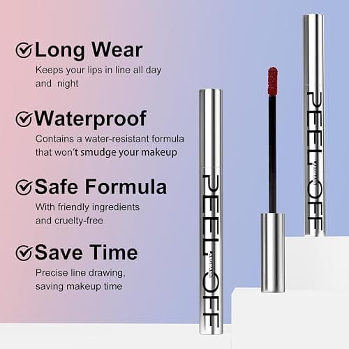 LANGMANNI 3 Colors Long-Lasting Peel Off Lip Liner Set, Waterproof & Smudge-Proof Matte Lip Liners Gift Makeup For Girls (#1+2+3) thumbnail 5