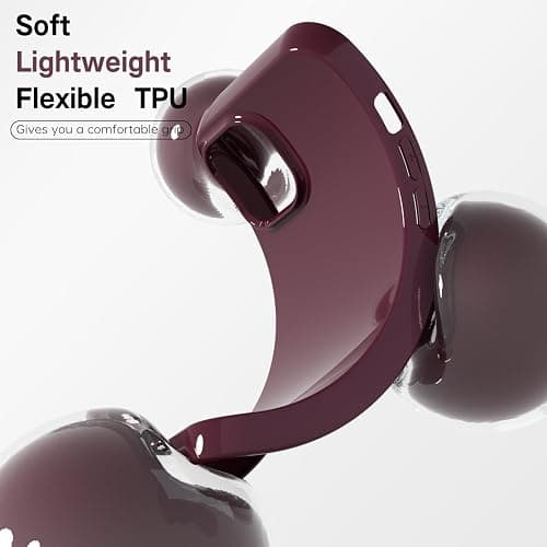 Svanove for iPhone 13/ iPhone 14 Case Silicone, Glossy Soft Rubber Gel Jelly Cute Protective Plastic Simple Plain Phone Case Cover for Women Girl, Slim Thin Flexible Shockproof TPU, Burgundy Wine thumbnail 4