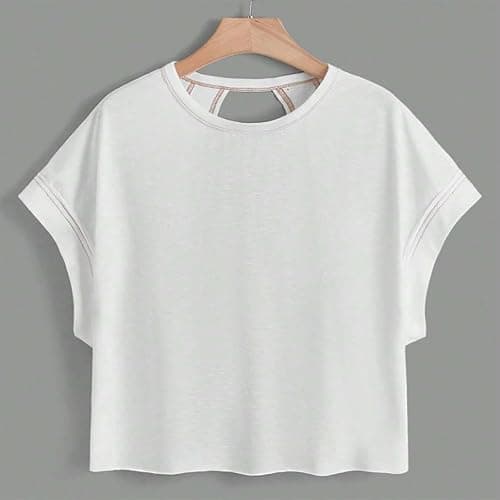 Open Back Tops for Women Backless Workout Short Sleeve Shirts Gym Yoga Athletic Tshirt 2025 Slouchy Crop Running Tees thumbnail 3