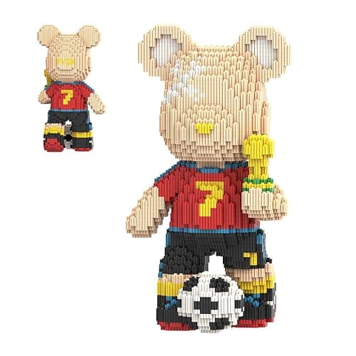 DAHONPA Football Sport Bear Micro Building Blocks Set (3450 Pieces), Bear Bricks Set Creative Home & Office Decor, Gift for Adults and Kids - Image 1