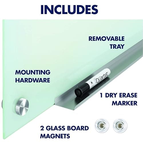 Quartet Magnetic Glass Dry Erase White Board, 48''W x 36''H Whiteboard, Infinity Frameless Mounting, White Surface (G4836W) thumbnail 8
