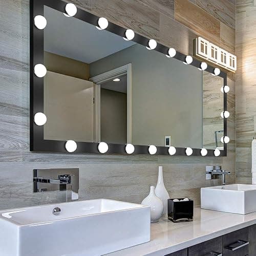 Full Length Mirror with Lights, 65" x 24" Led Standing Mirror, Wall Mounted and Floor Standing Bulbs, Wall Mounted for Bedroom,Dimming&3 Color Modes (Black) thumbnail 6