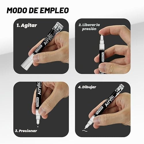 Rotulador Acrilico Dorado 0,7 mm – Marcador Permanente Pintura Acrílica Dorado, Indeleble, Punta fina, Impermeables, De secado rápido (Paquete de 3) thumbnail 7