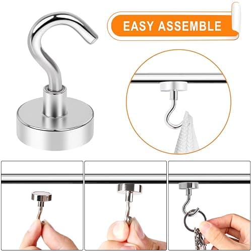 MIKEDE Magnetic Hooks 15Pack 28lbs+ Magnet Hook 2025 Cruise Cabin Ship Essentials Heavy Duty Strong Magnets Refrigerator Fridge Hanging for Classroom Beach Vacation Kitchen Grills Home ﻿ thumbnail 3