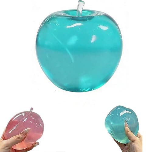 Apple/Coconut Oil Stress Ball, 2026 New Soft Fruit Squishy Coconut Squeeze Stress Shapeable Ball, Non-Sticky Slow Rising Squeeze Balls, Portable Desk Squishies for Relaxation and Focus (Blue) - Image 1