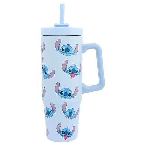 Disney Stitch 900ml Insulated Tumbler with Straw and Lid | Official Stitch Merchandise by Polar Gear |Double Wall Stainless Steel Tumbler Insulated Cup thumbnail 2