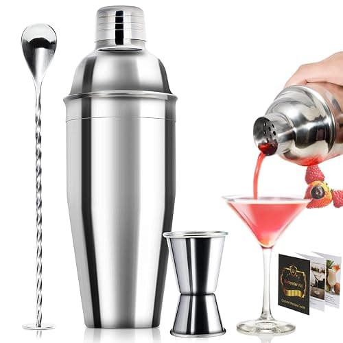 WPHUAW 24oz Cocktail Shaker Bar Set-Professional Margarita Mixer Drink Shaker Professional Stainless Steel Bar Tools Built-in Bartender Strainer for Martini Kit thumbnail 7