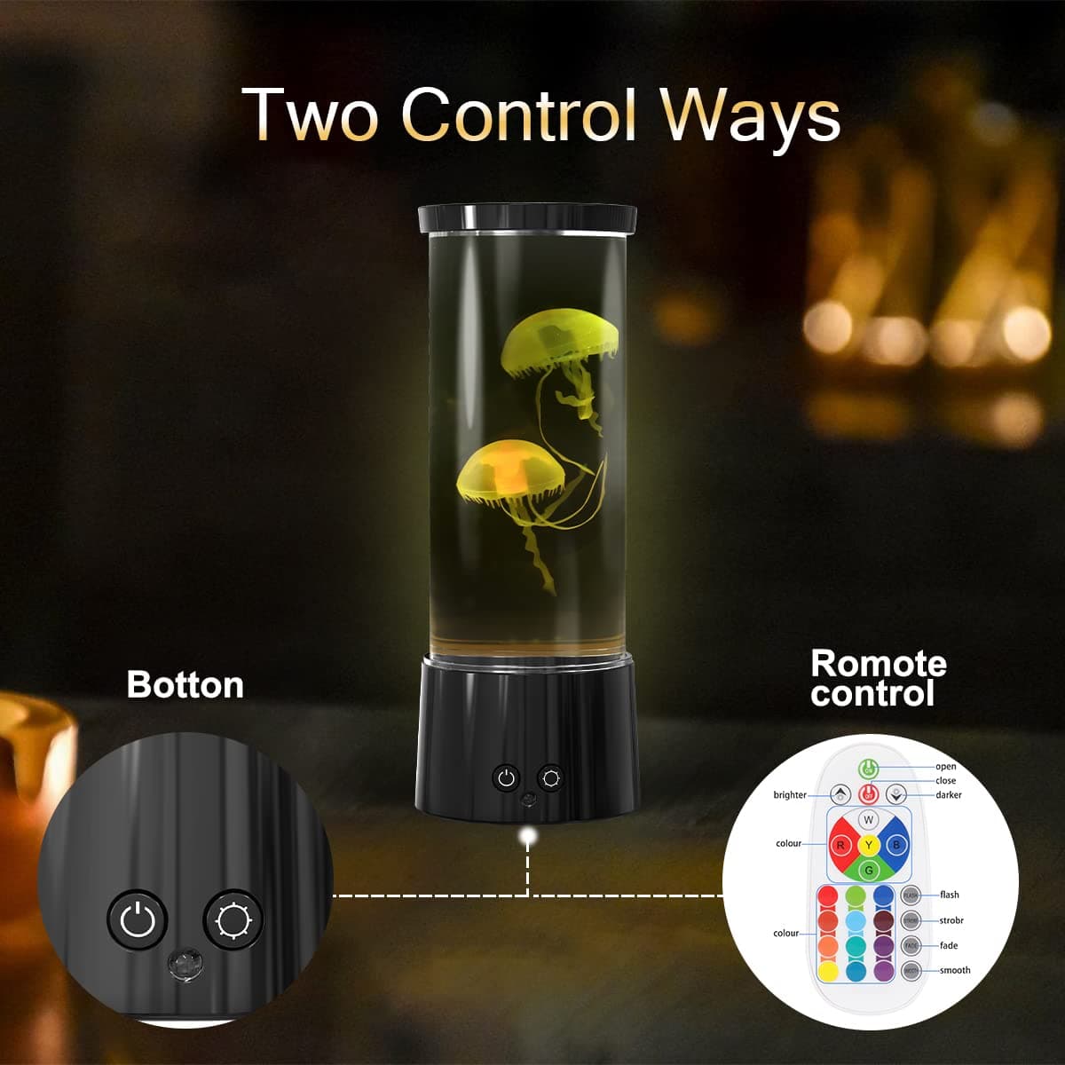 FBSPORT Jellyfish Lamp 17 Colours 4 Light Modes Gelyfish Lamp Fantasy LED Jellyfish Aquarium Lamp Round Gift for Kids Adults Decoration for Home Office thumbnail 5