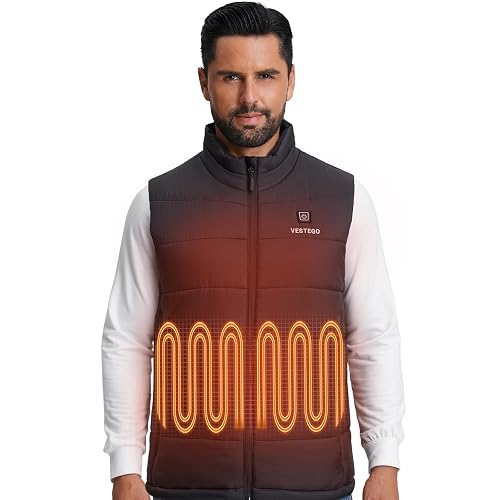 Vestego Heated Vest for Men (Battery Pack Included), Heated Jacket for Men, 3 Heating Levels thumbnail 2