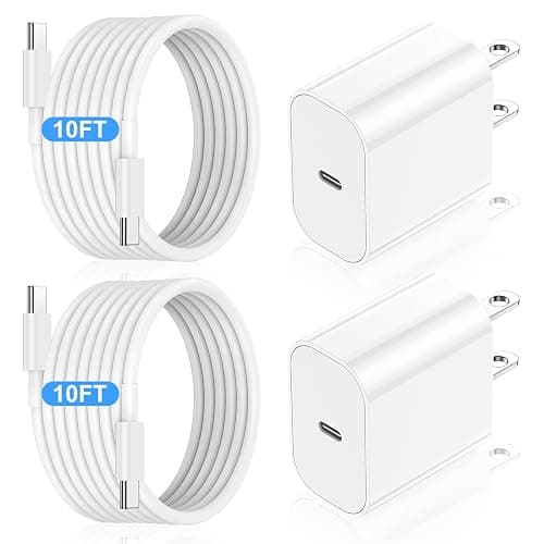 iPhone 17 16 15 Fast Charger Block and 10ft USB C to C Cable Cord Long for Apple iPhone 17 Pro Max/17 Air/16 Pro Max/16/15 Plus/15/iPad Mini/Samsung,Type C Wall Charging Power Adapter Plug Cube Brick - Image 1