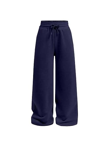 Ecolala Girls Wide Straight Leg Loose Sweatpants Elastic Waist Drawstring Jogger Pants - Image 1
