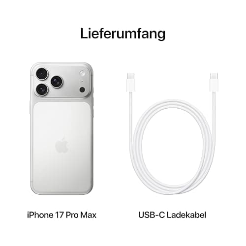 Apple iPhone 17 Pro Max 512 GB: 6,9" Display mit ProMotion, A19 Pro Chip, beste Batterielaufzeit, die es je in einem iPhone gab, Pro Fusion Kamera-System, Center Stage Frontkamera; Silber thumbnail 6