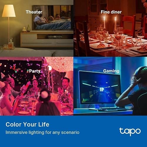 Tapo L530B Smart Bulb, B22 Multicolor Alex Light Bulb, 8.7W (60W), Dimmable, Schedule & Timer, Away Mode, Energy Saving, Voice Control Alexa & Google, App Remote Control thumbnail 2