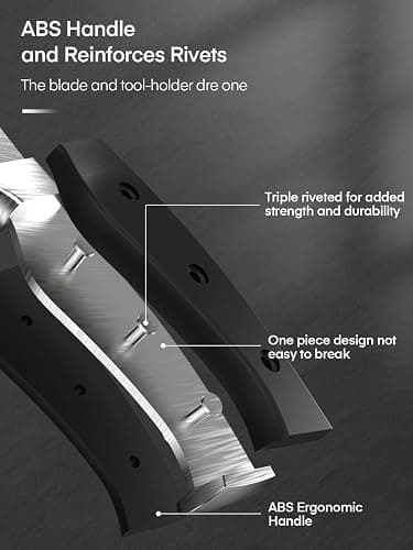 D.Perlla Knife Set, 7 Pieces Kitchen Knife Set with Self Sharpening Wooden Block, German Stainless Steel Knife Block Set with Triple Riveted Ergonomic Handle, Black thumbnail 7