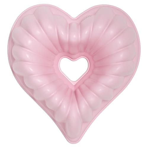 Paris Hilton Heart Shaped Fluted Cake Pan, Cast Aluminum with Clean Ceramic Nonstick Bakeware, Dishwasher Safe, Made without PFAS, PFOA, PFOS & PFTE, 9-Inch, Pink thumbnail 4