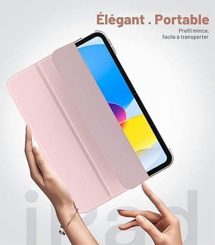TiMOVO Coque pour iPad A16 11 Pouces/10ème Gén 10,9", Rose Clair | Légère Housse, Arrière Translucide en PC, Réveil/Sommeil Auto thumbnail 8