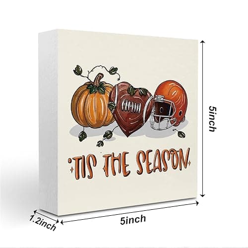 Fall Football Pumpkin Decor Fall Room Table Decor Sign Decorations for Room Bedroom Living Room Bathroom Kitchen Desk Thanksgiving Decorations thumbnail 3