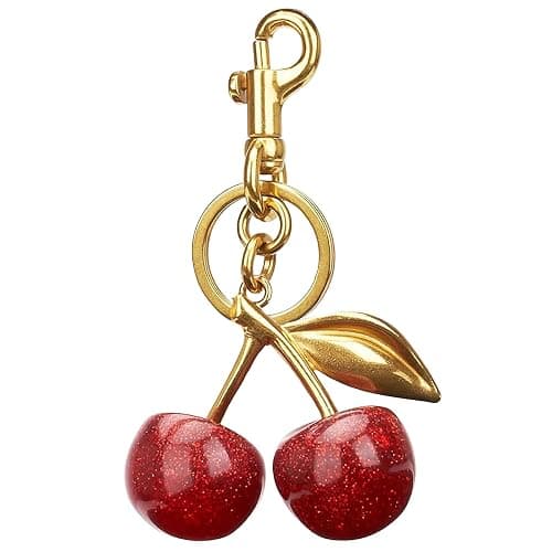 Cherry Keychain Bag Purse Charms For Handbags Cherry Accessories Mothers Day Birthday Ideas - Image 1