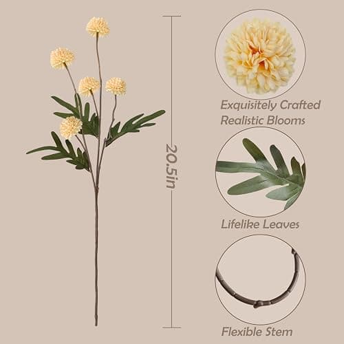 Cherica Fall Flowers Artificial for Decoration 10 Pcs Fake Mums Fall Decorations for Home, Faux Mums Artificial Flowers Autumn Decor Floral Stems, Fake Flowers for Vase Table Decor(No Vase) thumbnail 2