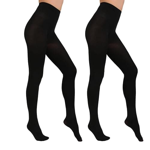 Paralinda 2 Pairs Women's Solid Color Tights 80D, Soft Opaque Microfiber Tights thumbnail 2