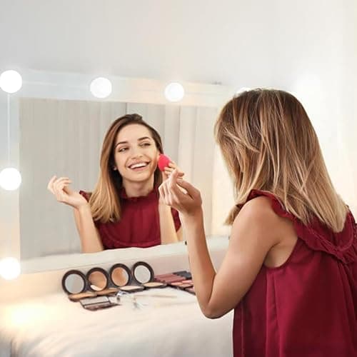 Pretmess Vanity Lights for Mirror, Hollywood Style Vanity Lights with 10 dimmable Bulbs,Adjustable Color & Brightness,USB Cable(No Mirror Include) thumbnail 7