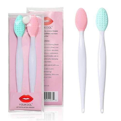 Lip Scrub Brush,Lip Scrubber Exfoliator,Double-Sided Silicone Lip Exfoliating Tool,Gentle Lip Exfoliator Scrubber Brush for Smooth,Soft,Bright,and Healthy Lips(2 PCS) - Image 1