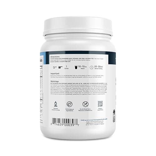 Transparent Labs Stim-Free Pre-Workout - Caffeine & Stim Free Pre Workout Powder for Men and Women with Beta Alanine Powder, Citrulline Malate, & elevATP - 30 Servings, Tropical Punch thumbnail 8