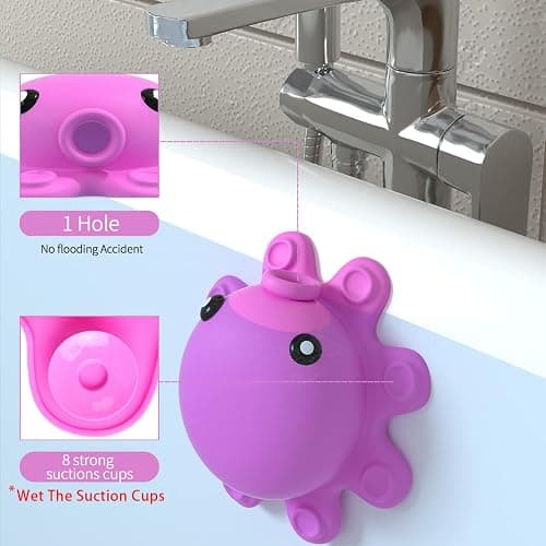 Bathtub Overflow Drain Cover - Tub Overflow Drain Cover, Soak Bath, Spa Accessories - Adds Inches of Water for Deeper Bath (Silicone, Hot Pink) thumbnail 3