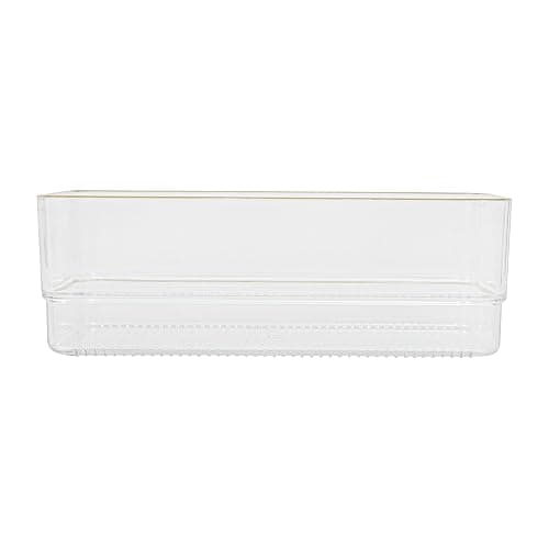 Martha Stewart Kerry Plastic Stackable Office Desk Drawer Organizers, 6" x 3", 6 Pack, with Gold Trim - 6" x 3" thumbnail 8