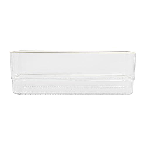 Martha Stewart Kerry Plastic Stackable Office Desk Drawer Organizers, 6" x 3", 6 Pack, with Gold Trim - 6" x 3" thumbnail 8