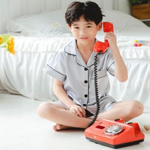 Risipu Silk Pyjamas Kids Set Unisex Short Sleeve Girls Pyjamas Solid Color for Kids thumbnail 6