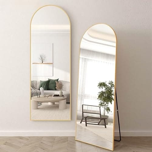 Gumnay 64"x21" Full Length Mirror Floor Mirror, Shatterproof Arched Floor Mirror, Aluminum Alloy Frame Full Body for Bedroom, Living Room & Entryway thumbnail 4