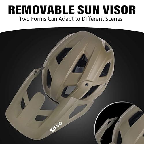 Mountain Bike Helmet with Detachable Visor, SIFVO Bike Helmet for Men and Women MTB Helmet, Adjustable Adult Bike Helmet, 57-59cm thumbnail 3