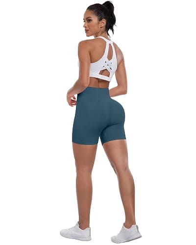 ATHVOTAR Workout Gym Shorts Women, High Waisted Seamless Butt Lifting Scrunch Butt Sports Shorts thumbnail 5