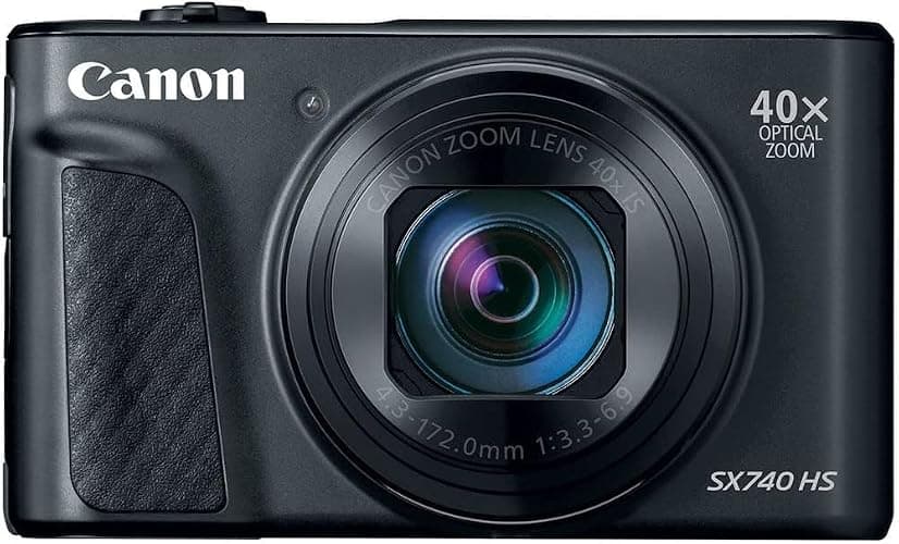 Canon PowerShot SX740 HS Digital Camera (Black) (2955C001) + 64GB Memory Card + Card Reader + Deluxe Soft Bag + Flex Tripod + Hand Strap + Memory Wallet + Cleaning Kit (Renewed) thumbnail 2