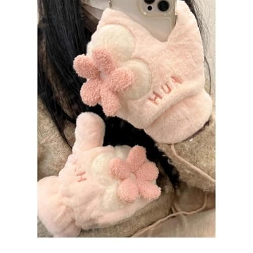 SENCODA Floral Women's Gloves Mittens Cute Kawaii Fuzzy Warm thumbnail 6