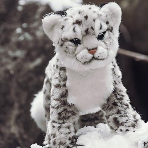 keaiart-ly Snow Leopard Stuffed Animals Plush Toy, 18 Inches Realistic White Leopard Plushies thumbnail 4