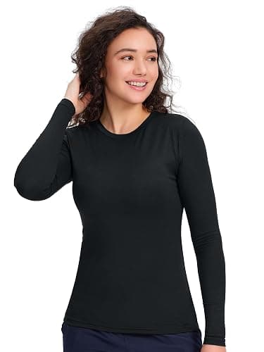 COZYFIT 3 Pack Scrub Undershirts Long Sleeve Women - Underscrub Comfort Tee thumbnail 5