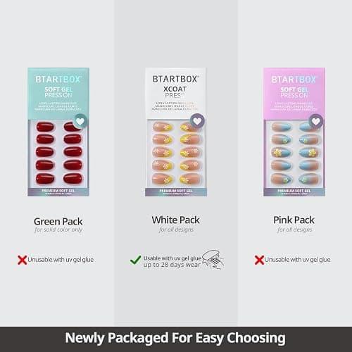 BTArtbox Press On Nails, White French, Short Almond, French Tip, 32Ct | Lamp-Curable 4-Week Wear, Salon-Quality Natural Nails, 10-Minute Easy Daily Application, 16 Sizes, All-in-One Complete Kit thumbnail 4