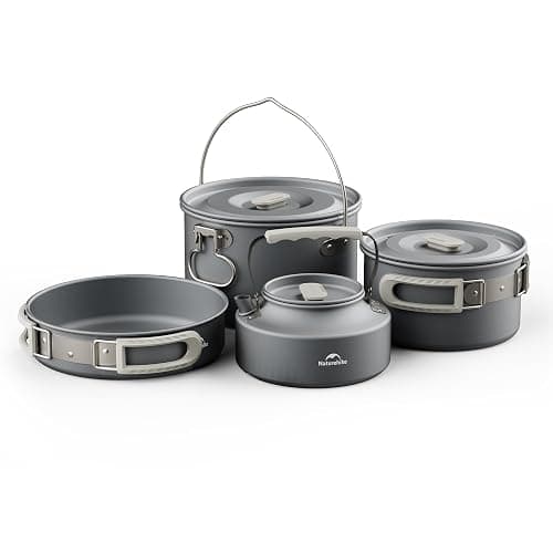 Naturehike Camping Cookware Set Mess Kit for Backpacking Gear, Camp Cooking Set, Camping Pots and Pans Set for Outdoor Backpacking Camping Hiking Picnic - Image 1