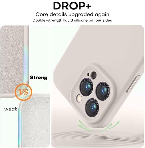 Vooii Compatible with iPhone 16 Pro Max Case, Liquid Silicone Upgrade [Camera Protection] [Soft Anti-Scratch Microfiber Lining] Shockproof Phone Case for iPhone 16 Pro Max 6.9 inch - Stone thumbnail 4