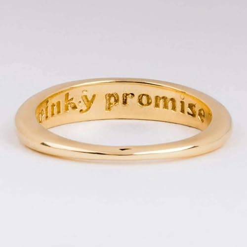 18K Solid Yellow Gold Pinky Promise Ring for Best Friends Unique Stacking Charming Ring Elegant Design Anniversary Promise Jewelry Birthday Gift For Couple thumbnail 5