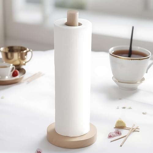 KitchLife Wooden Paper Towel Holder Countertop - Solid Freestanding Paper Towel Dispenser Stand with Anti-Skid Base thumbnail 6