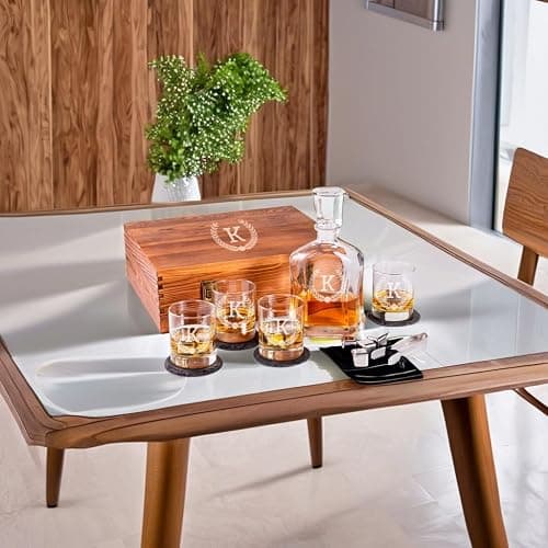 Personalized Whiskey Decanter Set, Whiskey Decanter Sets for Men, Customized Gifts for Men, Whisky Decanter Sets, Bourbon Decanter Set, Engraved Custom Scotch Glasses Liquor Lovers for Christmas thumbnail 2