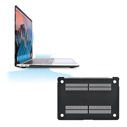MOSISO Compatible with MacBook Air 13 inch Case 2021 2020 2019 2018 Release A2337 M1 A2179 A1932 Retina Display, Plastic Leopard Grain Hard Shell Case&Keyboard Cover&Screen Protector, Black thumbnail 4