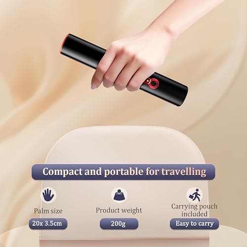 Plancha de pelo y rizador de titanio inalámbrica, mini plancha portátil USB recargable de calor rápido con batería de 5 V/5000 mAh, antiquemaduras de 3 niveles para un cabello liso y brillante (Negro) thumbnail 6