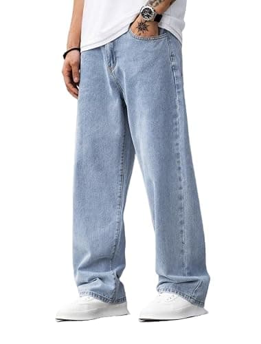 LuminBlaze Baggy Jeans for Men Y2K Streetwear Vintage Wide Leg Loose Fit Denim Pants Hip Hop Skater Carpenter Jeans - Image 1