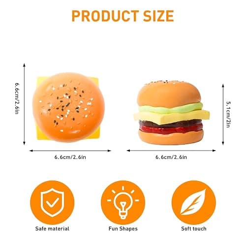 Taba Squishy Hamburger Toy, Stress Relief Slow Rising Fidget Adult Realistic Food Replica with Sesame Seeds Handmade Soft Silicone Squeeze Toy Gift thumbnail 3